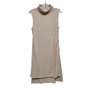 Anthropologie Neutral Lace-Up Sweater Dress Size S